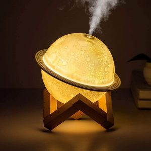Umidificator „Luna 3D” cu Lumină de Veghe LED – Atmosferă Calmantă, Aromaterapie și Hidromisctie Silențioasă