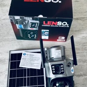 Cameră de Supraveghere 4G cu Panou Solar LENSO – Viziune Ultra HD 360°, Autonomie Completă, Fără Curent sau WiFi