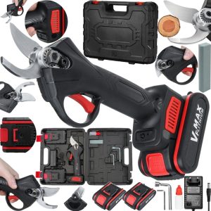 ✂️ Foarfecă Electrică Profesională fără Fir 48V – Lamă SK5 Ultra-Ascuțită, Tăiere până la 30mm, 2 Baterii + Geantă Premium de Transport