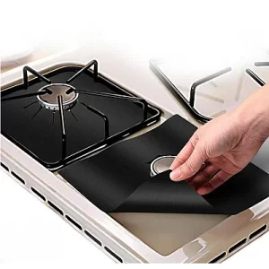 Set 4 Folii Anti-Murdărie TeflonProtect™ – Reutilizabile, Detasabile, Lavabile, Rezistente la Temperatură, Pentru Aragaz Curat Zi de Zi