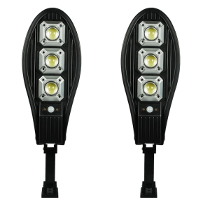 Set 2 Lămpi Solare Stradale 1200W – Iluminat Puternic, Autonom, cu Senzor Mișcare, Panou Solar și Telecomandă